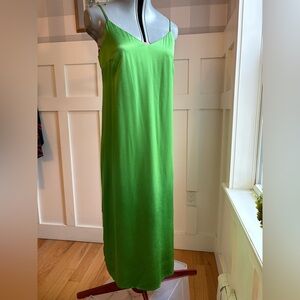 GAP Bright Green V-Neck Slip Dress Medium
